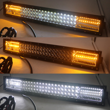 Barra de luz LED de obra, Combo de 22 pulgadas, Triple fila, blanca, ámbar, para camiones de carretera, barcos, SUV, ATV, 4WD 2024 - compra barato