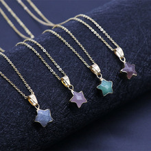 Pingente de estrela fofo, joias femininas labradorites originais naturais ametistas de quartzo 2024 - compre barato