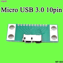 Jack fêmea micro usb 3.0 10pin, interface de soquete de disco rígido para celular, cabo diy, teste de placa pcb, 1 peça 2024 - compre barato