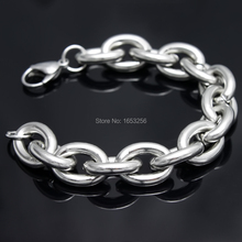 8.66'' 15mm Men's Huge Oval Link Chain Bracelet Bangle Stainless Steel Polishing smooth Jewlery   2024 - buy cheap