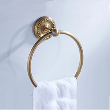 Antique Towel Ring Brass Wall Mounted Round Towel Holders Oil Rubbed Bronze Bathroom Towels Rings Hanger Black Bathroom Hardware 2024 - compre barato