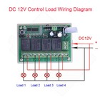 Interruptor de controle remoto sem fio dc12v 10a 4ch canal rf 315 mhz/433 mhz receptor transmissor com controle de cor dourada - especificações Interruptor de controle remoto sem fio dc12v 10a 4ch canal rf 315 mhz/433 mhz receptor transmissor com controle de cor dourada - especificações