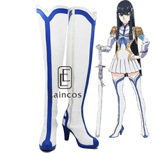 Botas altas de Anime KILL la Kirin yuuin Satsuki, zapatos de fiesta hechos a medida, color blanco 2024 - compra barato