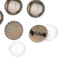 25mm Transparent Clear Domed Magnifying Glass Cabochon Cover for Women Iron Brooch Making, Nickel Free, Antique Bronze, Brooch: 2024 - buy cheap