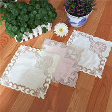 Elegant Embroidery Table Runner Pastoral Fabric Tea tablecloth, Luxury Table mat table Cover for decoration 26*26cm 2024 - buy cheap