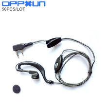 50pcs baofeng radio 2pin K port earpiece ptt mic headset for handheld walkie talkie baofeng UV-5R UV-82 BF-888S Free shipping 2024 - buy cheap