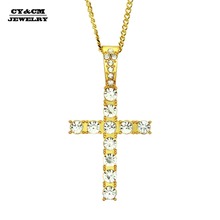 Hip Hop Alloy Cross Pendant Necklaces Iced Out Rhinestone Gold Silver Color Hiphop Crucifix for Women Men Charm Jewelry Necklace 2024 - buy cheap