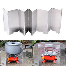 1Pc Wind Shield Screens 14*60cm 9 Plates Wind Deflectors Foldable Outdoor Camping Gas Stove 2024 - buy cheap