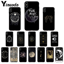 Yinuoda-funda de silicona suave para iPhone, carcasa negra de TPU con diseño de Augur Moon Tarot, Divine, para iPhone 6S, 6plus, 7plus, 7Plus, 8, 8plus, X, Xs MAX, 5, 5S, XR 2024 - compra barato