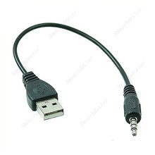 1 шт. USB штекер 3,5 мм аудио стерео разъем для наушников кабель для MP3 MP4 черный 2024 - купить недорого