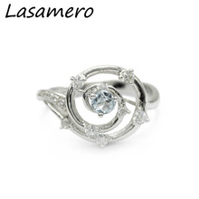 LASAMERO Природный Голубой топаз кольцо из стерлингового серебра 925 ювелирные изделия и натуральных материалов обручальное кольцо с драгоценными камнями для Для женщин 2024 - купить недорого