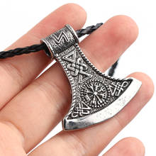 Viking Vintage Pattern Pendant Necklace Leather Rope Chain Valknut Fashion Viking Norse Rune Jewelry Gift For Men Collar Gifts 2024 - buy cheap