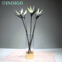 Индиго-5 шт Черная райская птица орхидеи букет настоящий сенсорный свадебный цветок искусственный цветок цветочный праздник Бесплатная доставка 2024 - купить недорого