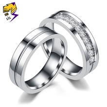 Joyería de acero inoxidable de moda para mujer, anillo de diamantes de imitación, anillos de compromiso para boda, anillos de Color dorado y plateado, tamaño 5-13 2024 - compra barato