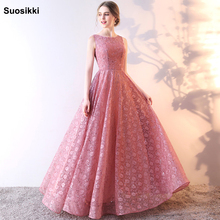 Real Photos 2018 New Arrivals Luxury Elegant Long A Line Evening Dresses prom Party Gowns Formal Robe De Soiree 2024 - buy cheap