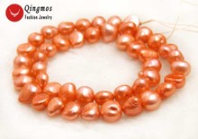 Qingmos 8-9mm Red Baroque Natural Freshwater Pearl Loose Beads for Jewelry Making Necklace Bracelet DIY 14'' lo741 Free Shipping 2024 - buy cheap