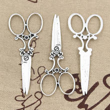 5pcs Charms Sewing Scissors 61x25mm Antique Making Pendant fit,Vintage Tibetan Bronze Silver color,DIY Handmade Jewelry 2024 - buy cheap