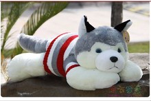 stuffed animal plush 40cm lying sweater husky dog plush toy w1614 2024 - buy cheap