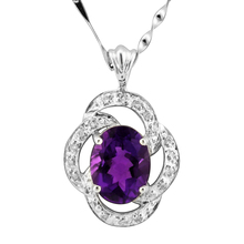 Природный аметист кулон 925 стерлингового серебра ожерелье женщина мода изысканные элегантный ювелирные изделия фиолетовый кристалл камень подарок SP0506A 2022 - купить недорого