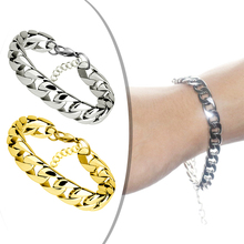 Bracelet Men 2018 Cuban Chain Stainless Steel Curb Link Bracelet Homme Biker Hippie Hip Hop Men Jewelry Gold Bracelet 2024 - buy cheap