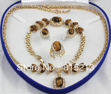 ddh0608 Tiger Eye Stone necklace bracelet earring ring set 2024 - buy cheap