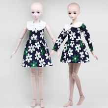 Модные игрушки для кукол, 60 см, 1/3 BJD, милое Цветочное платье с длинным рукавом, аксессуары для одежды, игрушки 2024 - купить недорого