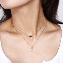 2019 new trumpet careful moon pendant necklace female ornament bow pendant necklace wholesale 2024 - buy cheap