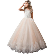 Princess Dress for Girls Flower Tulle Dress Children Girls Wedding Bridesmaid Dress Kids Backless Evening Dresses for Girls Hol 2024 - buy cheap