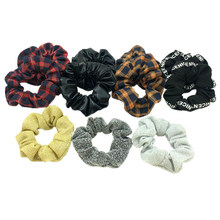 1PCS Plaid Letter Printing Elastic Hair Bands Ponytail Holder Scrunchies Tie Hair Rubber Band Headband Lady Hair Accessories 2024 - buy cheap