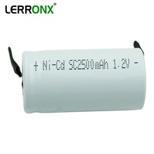 LERRONX Sub C sc 1.2V 2500mAh Ni-cd rechargeable battery with tab welding pins free shipping for Flashlight Power electronics 2024 - buy cheap