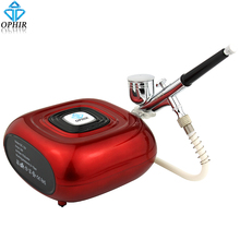 OPHIR Portable Airbrush Kit with Mini Air Compressor for Airbrush Cosmetic Makeup Professional Air Brush Nail Tools_AC123R+AC004 2024 - buy cheap