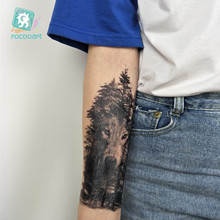 Rocooart большая тату-наклейка волк в деревьях поддельные Тату татуаж хной боди-арт временная тату-наклейка s для женщин 2024 - купить недорого