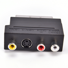 21 pinos rgb scart a 3 rca s-adaptador de vídeo composto rca svs s-vídeo av tv áudio para gravador de vídeo dvd tv tv projetor 2024 - compre barato