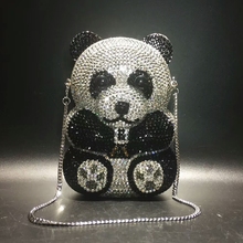 women panda shape Crystal Clutch Evening Bag Party clutch Purse Wedding Bridal Handbag Pouch Lady Luxury Soiree Pochette Bag 2024 - buy cheap