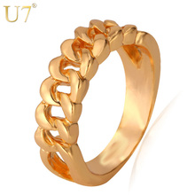U7 Chain Ring,Knot Ring,Unique Design Gold Color 5mm Women/Men Celtic Jewelry Party Fashion R357 2024 - buy cheap