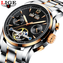 Top Luxury Brand LIGE Men tourbillon Mechanical sports Watch Men Fashion Automatic watch Man Waterproof clock Relogio Masculino 2024 - buy cheap