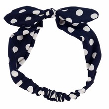 Women Polka Dots Rabbit Ears Headband Turban Fashion Soft Fabric Knot Elastic Hairband For Girls Boho Stretch Hair Accessories 2024 - купить недорого