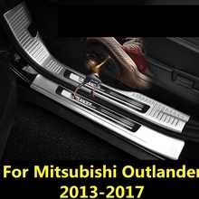 Para Mitsubishi Outlander 2013-2017 de acero inoxidable Bienvenido pedal refires puerta cinta de alféizar partes decoración Interior Accesorios 2024 - compra barato