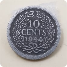 1944 Países Bajos 10 centavos copia moneda 2024 - compra barato