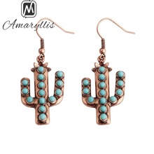 Amaiyllis Vintage Beads Statement Plant Dangle Earrings For Women Ethnic Cactus Pendant Collection Drop Earrings Brincos Mujer 2024 - buy cheap