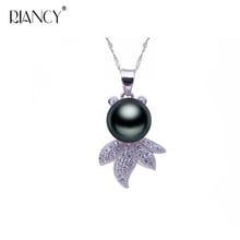 Fashion natural Freshwater  black pearl pendant for women  fish shape pearl pandents necklace chain 2024 - buy cheap