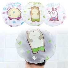 Waterproof Shower Cap Lovely Cute Cartoon Cap for Women Anti Oil Hat Elastic Bathing Cap Women Hair Salon Bathroom Cap Hot Sale 2024 - buy cheap