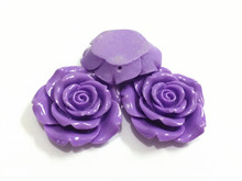 ¡Venta al por mayor! 42mm 50 unids/lote púrpura cuentas de resina con forma de flor 2024 - compra barato