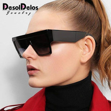 Óculos de sol quadrados para homens e mulheres, óculos escuros extragrandes de designer de marca, com proteção uv400, preto e vermelho 2024 - compre barato