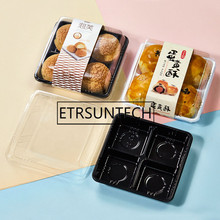 500sets 12.5x12.5x5cm Plastic 4 Holder Package Cupcake Mousse Cake Box Mooncake Blister Box Baking Dessert Packaging 2024 - buy cheap