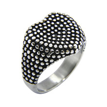 Size 6-11 Cool 316L Stainless Steel Fashion Dots Heart Ring Vintage Ladies For Gift Heart Ring 2024 - buy cheap