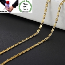 OMHXZJ Wholesale European Fashion Hot Jewelry Woman Man Unisex Party Birthday Wedding Gift Flat 18KT Gold Chain Necklace NC202 2024 - buy cheap