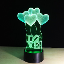 Globos de amor para regalo de San Valentín, luces LED nocturnas de color degradado, fuente de alimentación USB, acrílico creativo 3D visual, pequeño regalo B10 2024 - compra barato