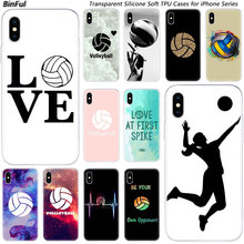Горячий волейбольный спортивный Мягкий Силиконовый Модный чехол для Apple iPhone 11 Pro XS MAX XR X 7 8 Plus 6 6s Plus 5 5C 5S SE TPU чехол 2024 - купить недорого