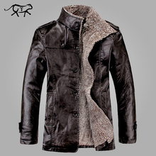 Jaqueta de couro pu masculina, casacos e jaquetas de inverno espessamento de lã corta-vento quente, jaquetas de couro plus size 2024 - compre barato